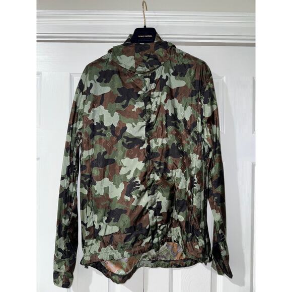 Louis Vuitton Virgil Abloh Monogram Camo Green Logo Anorak Windbreaker Jacket 48 - Picture 6 of 16